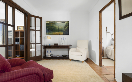 The master bedroom on first floor has an study room too